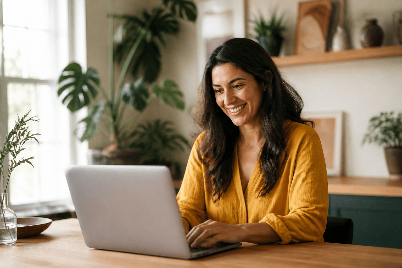 Entrepreneur working at a laptop