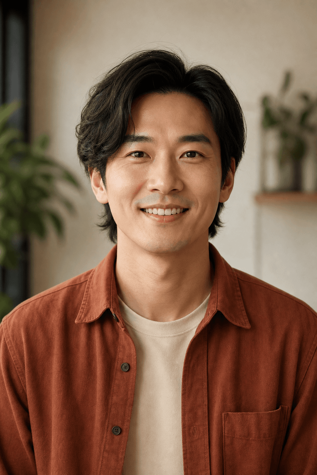 Wei smiling